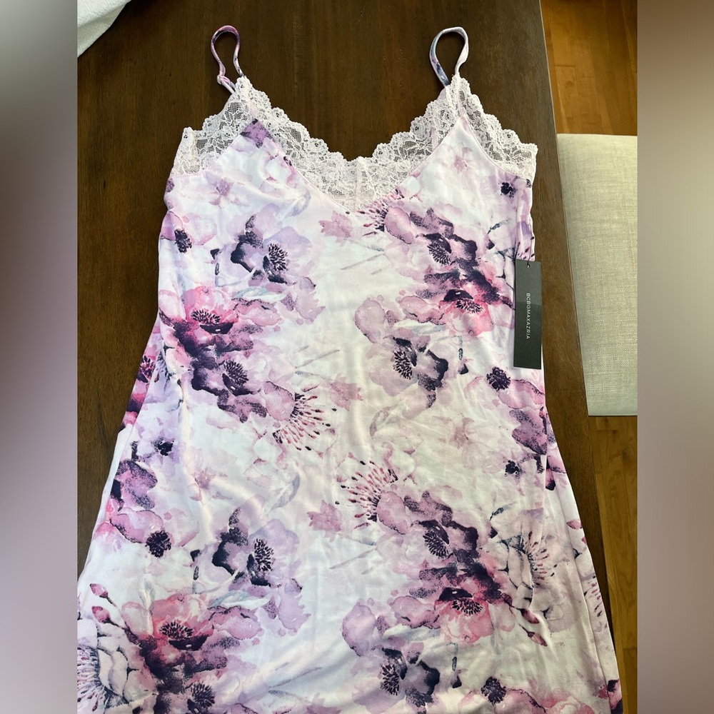 BCBG Floral Lace Trim Nightgown